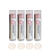 👄 tinted lip balm by sky organics - 4 pack shimmer color - moisturizing lip plumper for dry, chapped lips - natural ingredients - minty fresh - made in usa logo