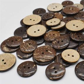 img 1 attached to 🥥 Renashed 100pcs Brown New Thick Coconut Shell Buttons - 2 Hole Craft Sewing Buttons (Mix 2/2.5cm) - Premium Quality & Hot Products