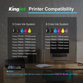 img 3 attached to 🖨️ Kingjet 280 281 PGI-280XXL CLI-281XXL Ink Cartridge Replacement for Canon Pixma TR8520 TR7520 TS6120 TS6220 TS6320 TS8120 TS8220 TS9120 Printer, 5 Pack