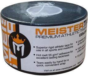 img 1 attached to 🏋️ Meister Premium Athletic Trainer's Tape - 15 yards x 1.5 inches - Black (50% Longer) - Sports and Medical Uses - 1 Roll