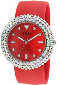 img 1 attached to TKO Womens Crystal Colorful Silicone