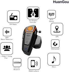 img 1 attached to 🔊 BT-S2 Motorcycle Bluetooth Headset: Intercom System for 3 Riders, Handsfree, Music, FM, GPS - Boom Microphone