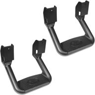 🚚 bully bbs-1103 truck side step set, 2 pieces (1 pair), black powder coated - includes mounting brackets - fits chevy (chevrolet), ford, toyota, gmc, dodge ram, jeep & more trucks logo