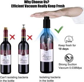 img 3 attached to 🍾 [2 PACK] Wine Bottle Stoppers, Reusable Vacuum Wine Stoppers with Time Scale Record, Wine Savers Vacuum Pump Corks for Freshness, Best Gift Accessories