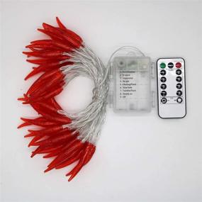 img 3 attached to 🌶️ Dreamworth Red Chili String Lights - 20ft, 40 LED Battery Operated Fairy Lights with Remote Control for Wedding, Chinese New Year, Spring Festival, Party Decoration, Christmas