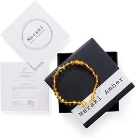 img 2 attached to Premium Meraki Adult Baltic Amber Bracelet: Polished Baroque & Certified 7-Inch Genuine Honey Baltic Amber Bracelet