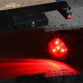 img 2 attached to 🚛 Partsam 4) 2" Round LED Red/Amber Clearance/Side Marker Light with Reflex for Trucks & RVs - Complete Kit with Grommet Mount and Wire Pigtail