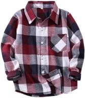 👕 plaid button down shirt for boys - long sleeve shirts, flannel shirt for baby boys, western shirts for boys, dress shirt for toddler boys logo