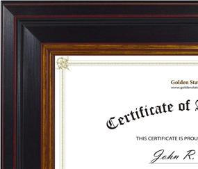 img 1 attached to Golden State Art 8.5x11 Frame - Diploma/Certificate Display, Real Glass, Table-Top Design, Black Gold Burgundy (1-Pack)