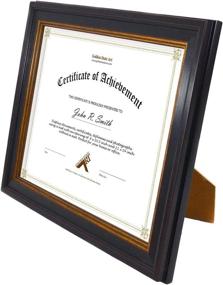 img 3 attached to Golden State Art 8.5x11 Frame - Diploma/Certificate Display, Real Glass, Table-Top Design, Black Gold Burgundy (1-Pack)