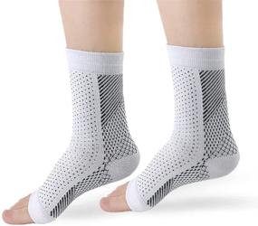 img 4 attached to Promack Compression Socks Supports Shin Splints - Ankle Brace Pair For Unisex In White Color