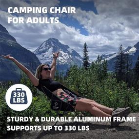 img 1 attached to 🏕️ Hitorhike Breathable Mesh Camping Chair - 2-Pack, Aluminum Frame, Compact and Lightweight Folding Chair with 2 Side Pockets, Carry Bag - Ideal for Backpacking and Camping