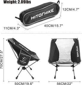 img 3 attached to 🏕️ Hitorhike Breathable Mesh Camping Chair - 2-Pack, Aluminum Frame, Compact and Lightweight Folding Chair with 2 Side Pockets, Carry Bag - Ideal for Backpacking and Camping