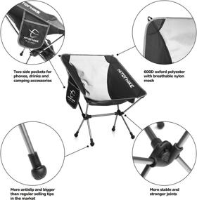 img 2 attached to 🏕️ Hitorhike Breathable Mesh Camping Chair - 2-Pack, Aluminum Frame, Compact and Lightweight Folding Chair with 2 Side Pockets, Carry Bag - Ideal for Backpacking and Camping