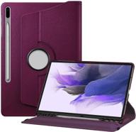 📱 fintie rotating case for samsung galaxy tab s7 fe 12.4 inch 2021 & galaxy tab s7 plus 2020 - 360 degree swivel stand cover with auto sleep/wake - purple logo