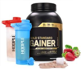 img 3 attached to 🏋️ Hoople Protein Powder Shake Blender Bottle - Gym Smoothie Cup, 24 Ounce - BPA Free, Auto-Flip Leak-Proof Lid, Handle with Ball Included