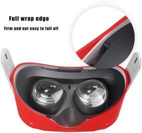 img 2 attached to 🔴 TATACO Oculus Quest 2 VR Чехол-протектор для лица из силикона - Красный: Устойчивый к поту, антипригарный, стираемый, антицарапин, антипыли, антиударный.