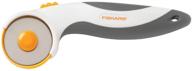 🔪 fiskars 01-005828 titanium comfort stick rotary cutter, 45 mm: top-quality white cutter for effortless precision cutting logo