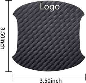 img 3 attached to 🚗 WENCHAO 4PCS Carbon Fiber Sticker: Scratch Protective Film for Acura Car Door Handle - Luminous Car Logo Door Cup Protector - Car Door Protective Film