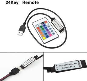 img 1 attached to RGBZONE 1m USB DC 5V Inline IR Controller + Wireless 24 Key Controller for 5050 3528 RGB LED Light Strip