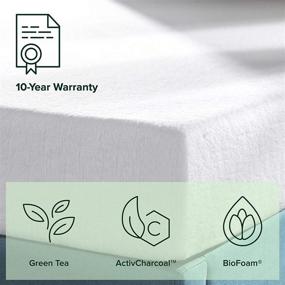 img 1 attached to Zinus 6 Inch Green Tea Memory Foam Mattress: CertiPUR-US Certified, Pressure Relieving, Narrow Twin - Bed-in-a-Box Convenience!