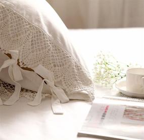 img 1 attached to 🌸 Idyllic Life: Luxurious White Crochet Lace Pillowcase - 100% Cotton, Wide Design - King Size (20"x36")