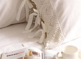 img 2 attached to 🌸 Idyllic Life: Luxurious White Crochet Lace Pillowcase - 100% Cotton, Wide Design - King Size (20"x36")