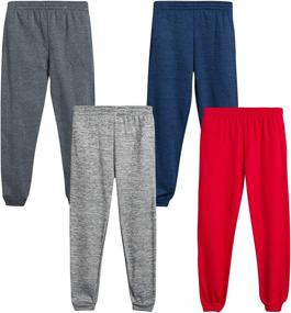 img 4 attached to 👖 Quad Seven Boys’ Sweatpants – 4 Pack of Active Fleece Cargo and Basic Jogger Pants (Sizes 8-18)