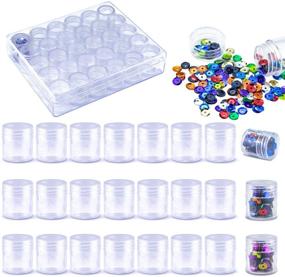 img 4 attached to Heatoe Diamond Painting Storage Box: Craft Storage Organizer with 30 Individual Bottles for Nail Art, Jewelry, DIY Sewing, and Sequins - Convenient Bead Organizer Craft Case with Lid