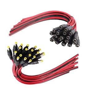 img 4 attached to 💡 (Genuine 18AWG 43x2pcs Copper Strands) 20 Pairs DC Power Pigtail Cable, 12V 5A Male & Female Connectors for CCTV Security Camera and Lighting Power Adapter by MILAPEAK (2.1mm x 5.5mm, Extra Thick)