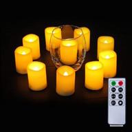 🕯️ homemory amber yellow flameless votive candles with remote, timer, and led lights - set of 6, 2 inch battery operated votive candles bulk for home decor, outdoor use логотип