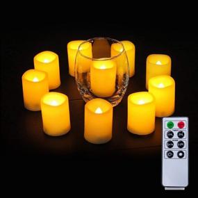 img 4 attached to 🕯️ Homemory Amber Yellow Flameless Votive Candles with Remote, Timer, and LED Lights - Set of 6, 2 inch Battery Operated Votive Candles Bulk for Home Decor, Outdoor Use