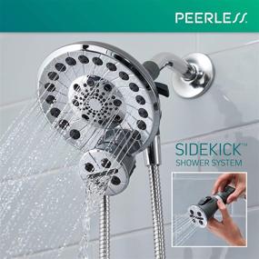 img 2 attached to Enhanced Chrome Peerless Sidekick Touch-Clean Shower Head with Hand Held Shower Head and Hose (Model 76465)