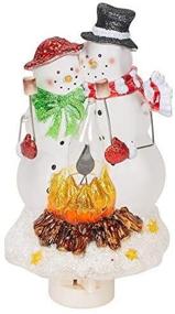 img 3 attached to ❄️ Charming Roman Snowmen Couple: 8 Inch Acrylic Swivel Plug-in Bubble Night Light for a Cozy Winter Ambiance