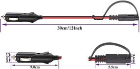img 3 attached to SAE зарядное устройство для прикуривателя с разъемом для быстрого отсоединения адаптера продления - 16AWG 12V мужской разъем, предохранитель, длина 0,3 м / 1 фут - набор из 2 шт.