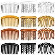 🪡 set of 12 french hair side clip combs - plastic twist hair clips with strong hold and curved teeth, 11 teeth, 17 teeth, 23 teeth logo