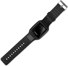 img 2 attached to 📱 kwmobile Watch Band Replacement Strap for Tomtom Runner 1/Multi-Sport - Black Silicone Band