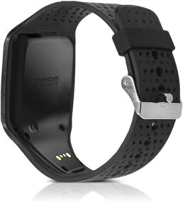 img 3 attached to 📱 kwmobile Watch Band Replacement Strap for Tomtom Runner 1/Multi-Sport - Black Silicone Band