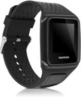 📱 kwmobile watch band replacement strap for tomtom runner 1/multi-sport - black silicone band logo