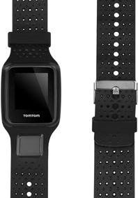 img 1 attached to 📱 kwmobile Watch Band Replacement Strap for Tomtom Runner 1/Multi-Sport - Black Silicone Band