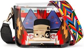 img 4 attached to 👜 Женские прозрачные пластиковые сумки и кошельки: OCT17 прочные и стильные сумки через плечо