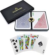 🃏 copag 4-color design 100% plastic playing cards: poker size regular index red/blue double deck set - premium quality for limitless card gaming action логотип