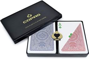 img 3 attached to 🃏 Copag 4-Color Design 100% Plastic Playing Cards: Poker Size Regular Index Red/Blue Double Deck Set - Premium Quality for Limitless Card Gaming Action