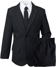 img 4 attached to 👔 Stylishly Sleek: Spring Notion Big Boys' Modern Fit Dress Suit Set