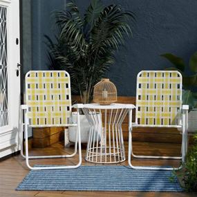 img 4 attached to High-Quality Novogratz Poolside Gossip Collection: Priscilla Folding Chairs (2-Pack, Yellow)