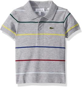 img 1 attached to 👕 Яркая полосатая одежда для маленьких мальчиков Lacoste в многоцветном серебре: стильное выражение