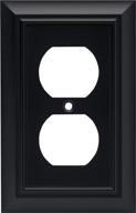 🏛️ architectural single duplex outlet wall plate: flat black cover (packaging may vary) logo