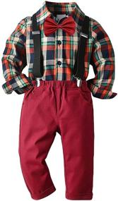img 3 attached to 👶 Nwada Clothing Toddler Burgundy Boys' Suspender – Stylish Kids' Apparel