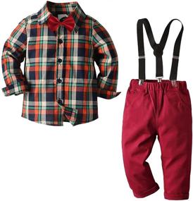 img 4 attached to 👶 Nwada Clothing Toddler Burgundy Boys' Suspender – Stylish Kids' Apparel