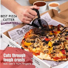 img 3 attached to 🍕 SaferKut EZfries Pizza Wheel Cutter – Safe on Fingers, Ideal for Non-Stick Pans | High-Grade Thermo Plastic Blade, User-Friendly Ergonomic Handle Design